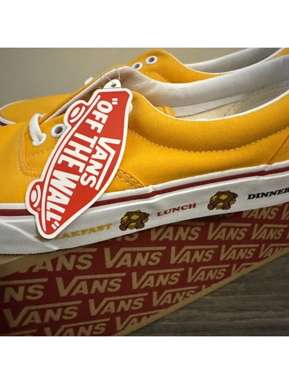 Vans Era Sidewall Print Saffron Meals Yellow VN0A54F14G1 Men 7.5 Women 9 NEW Box